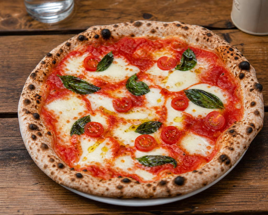 Tomatoes, fresh mozzarella, basil, and extra virgin olive oil